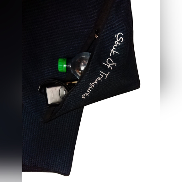 SOUK OF TREASURES Zippered Sport / Golf / Gym Towel w/ loop & zip pocket long - Picture 3 of 7